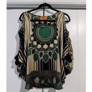 Voom by Joy Han Cut Out Silk Blouse